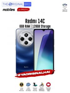 Redmi 14C - 6GB RAM - 128GB Storage - PTA Approved - 12 Months Warranty - Blue - The Original Bro Mobiles - TOB41